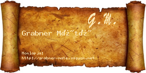 Grabner Máté névjegykártya